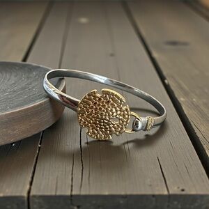 gold -plated Sand Dollar  Bangle Bracelet